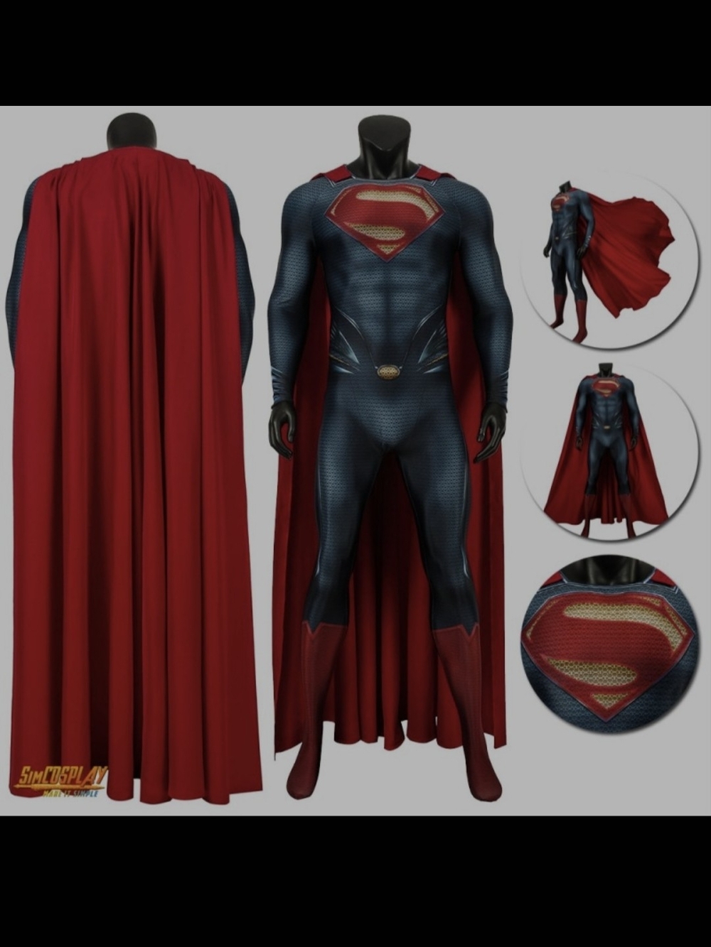 Superman Costume with Red Cape